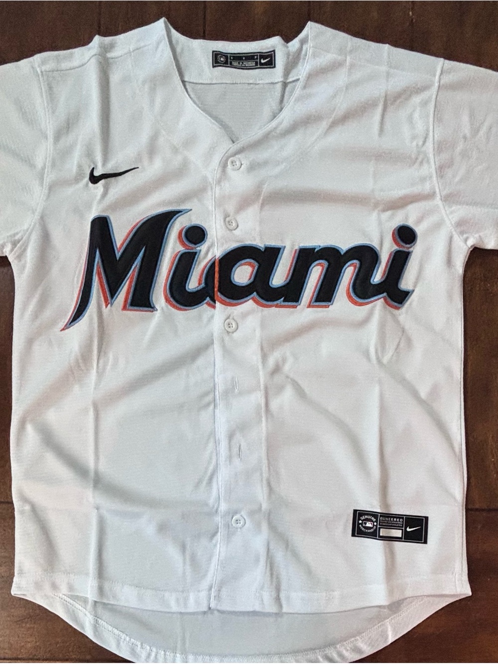 Miami Marlins Nike Baseball MLB White Jersey Adult Small NWT